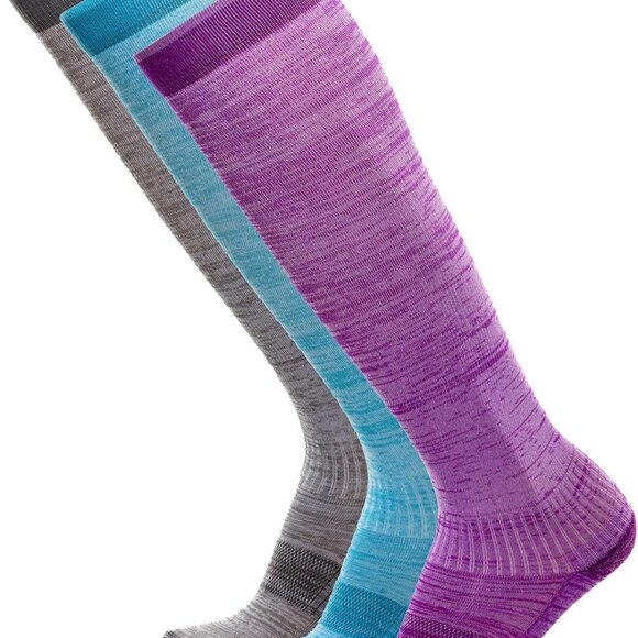 Energy Women's Easy-On Knee High Compression Socks – 3 Pairs in Stylish Colors - Picture 1 of 5